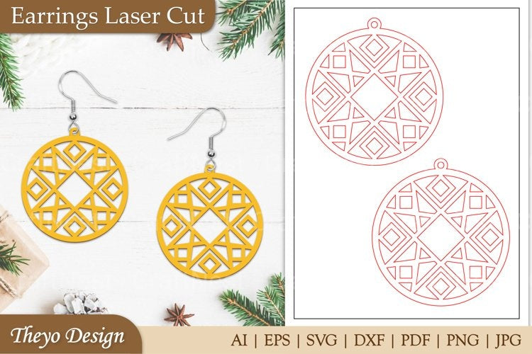 Mandala Lasercut Earrings SVG Bundle