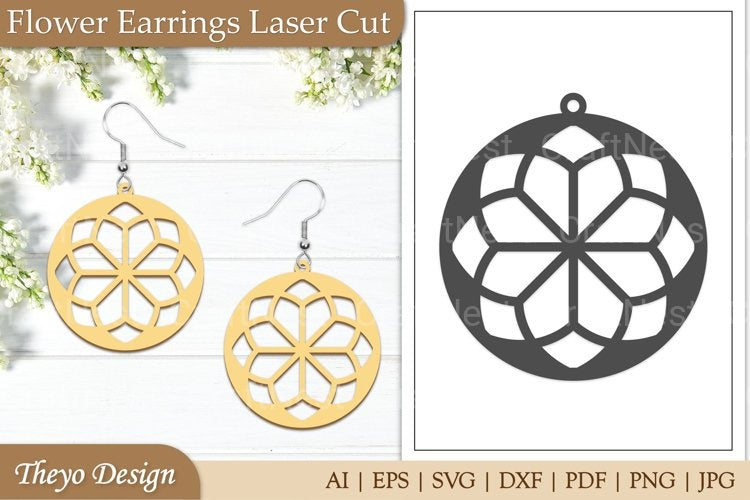 Lasercut Flower Earrings SVG Bundle