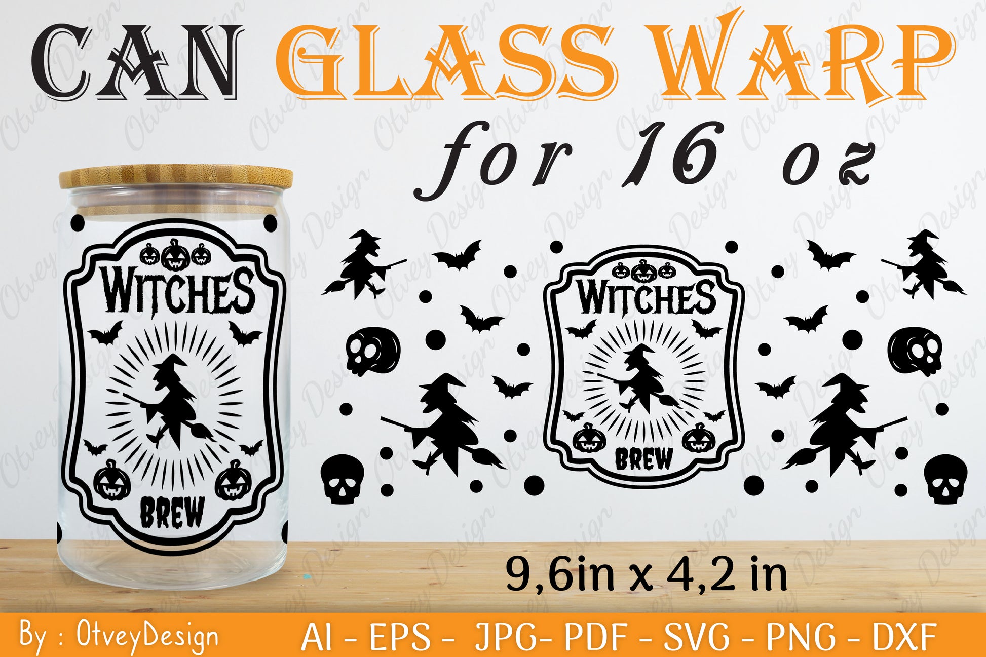 Halloween 16 oz Can Glass Wrap SVG Bundle 2 - CraftNest - Digital Crafting and Art