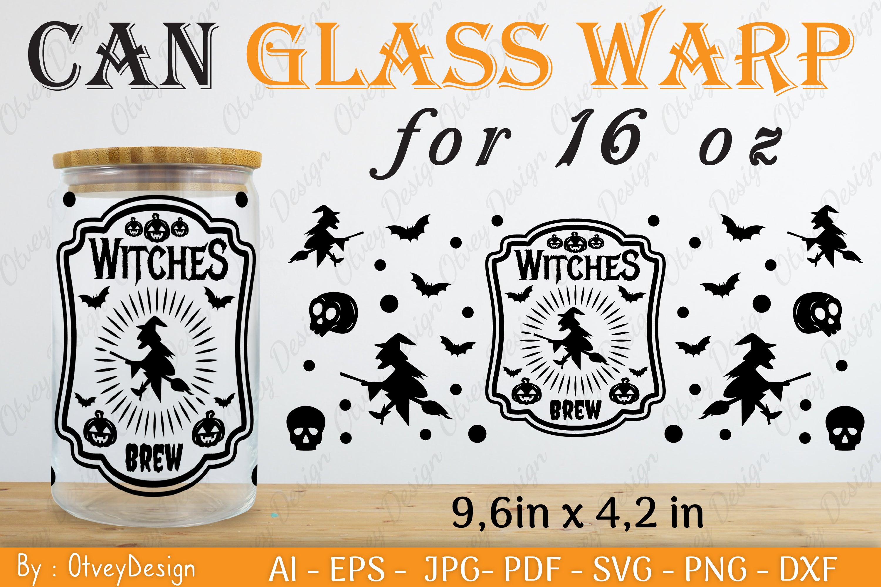 Halloween 16 oz Can Glass Wrap SVG Bundle 2 - CraftNest - Digital Crafting and Art