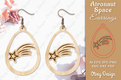 Astronaut Space Keychain Earring SVG Bundle 31 - CraftNest - Digital Crafting and Art
