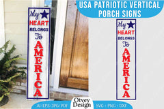 USA Patriotic Vertical Porch Signs SVG Bundle 11 - CraftNest - Digital Crafting and Art