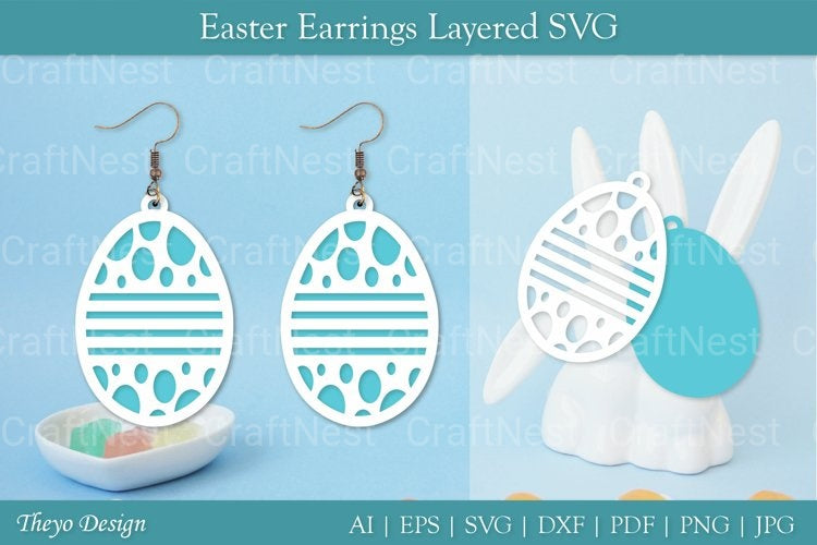 Easter Egg Earrings SVG Bundle