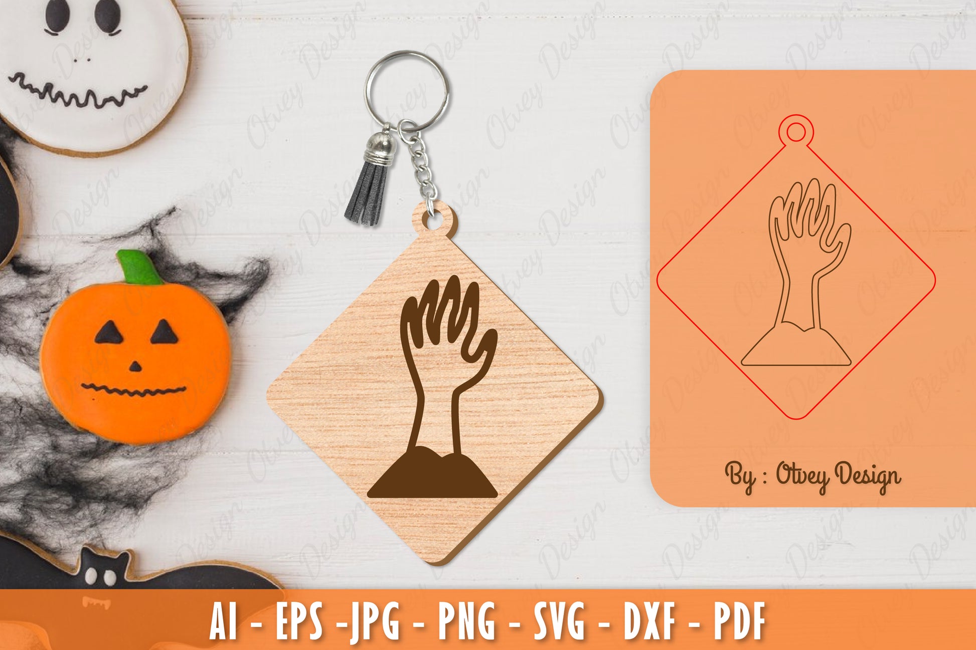 Halloween Keychain Laser Cut SVG Bundle 34 - CraftNest - Digital Crafting and Art