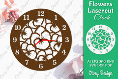 Flowers Clock SVG LaserCut SVG Bundle 1 - CraftNest - Digital Crafting and Art