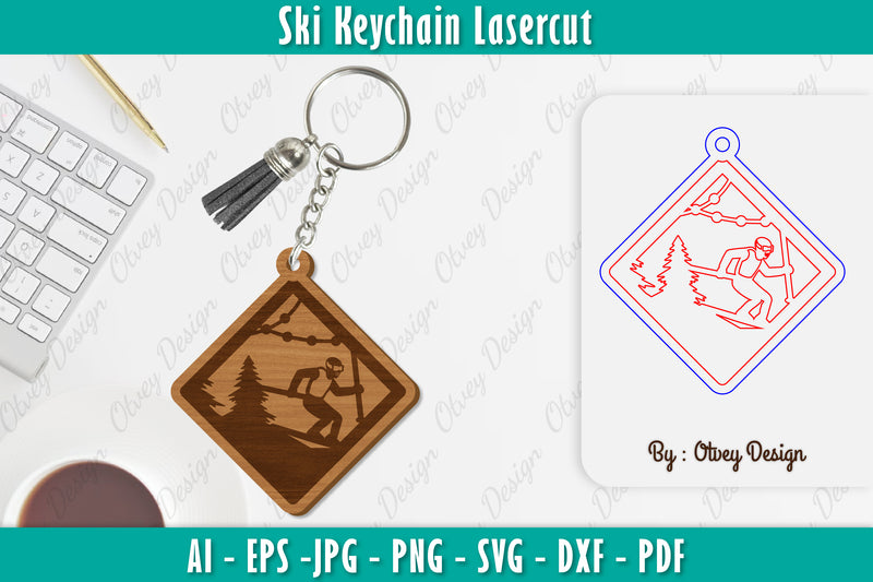 Ski Keychain Lasercut SVG Bundle 16 - CraftNest - Digital Crafting and Art
