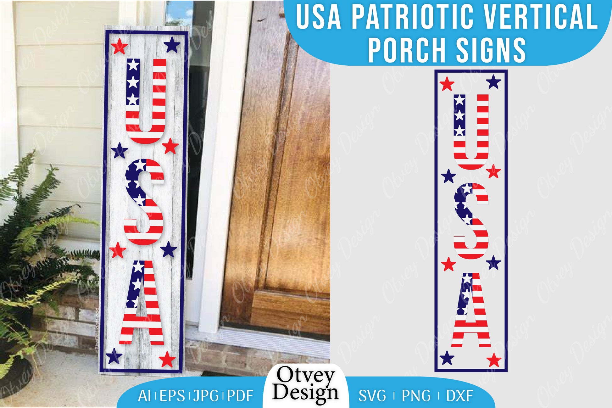 USA Patriotic Vertical Porch Signs SVG Bundle 1 - CraftNest - Digital Crafting and Art