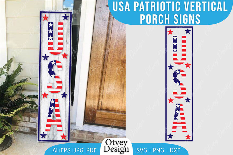 USA Patriotic Vertical Porch Signs SVG Bundle 1 - CraftNest - Digital Crafting and Art