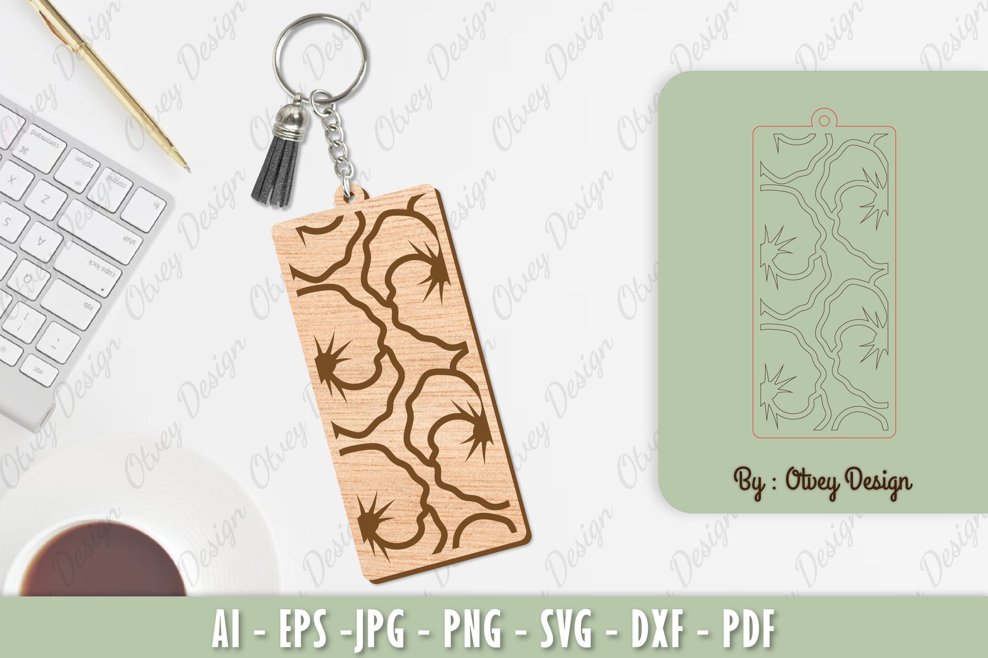 Flower Keychain Laser Cut SVG Bundle 11 - CraftNest - Digital Crafting and Art