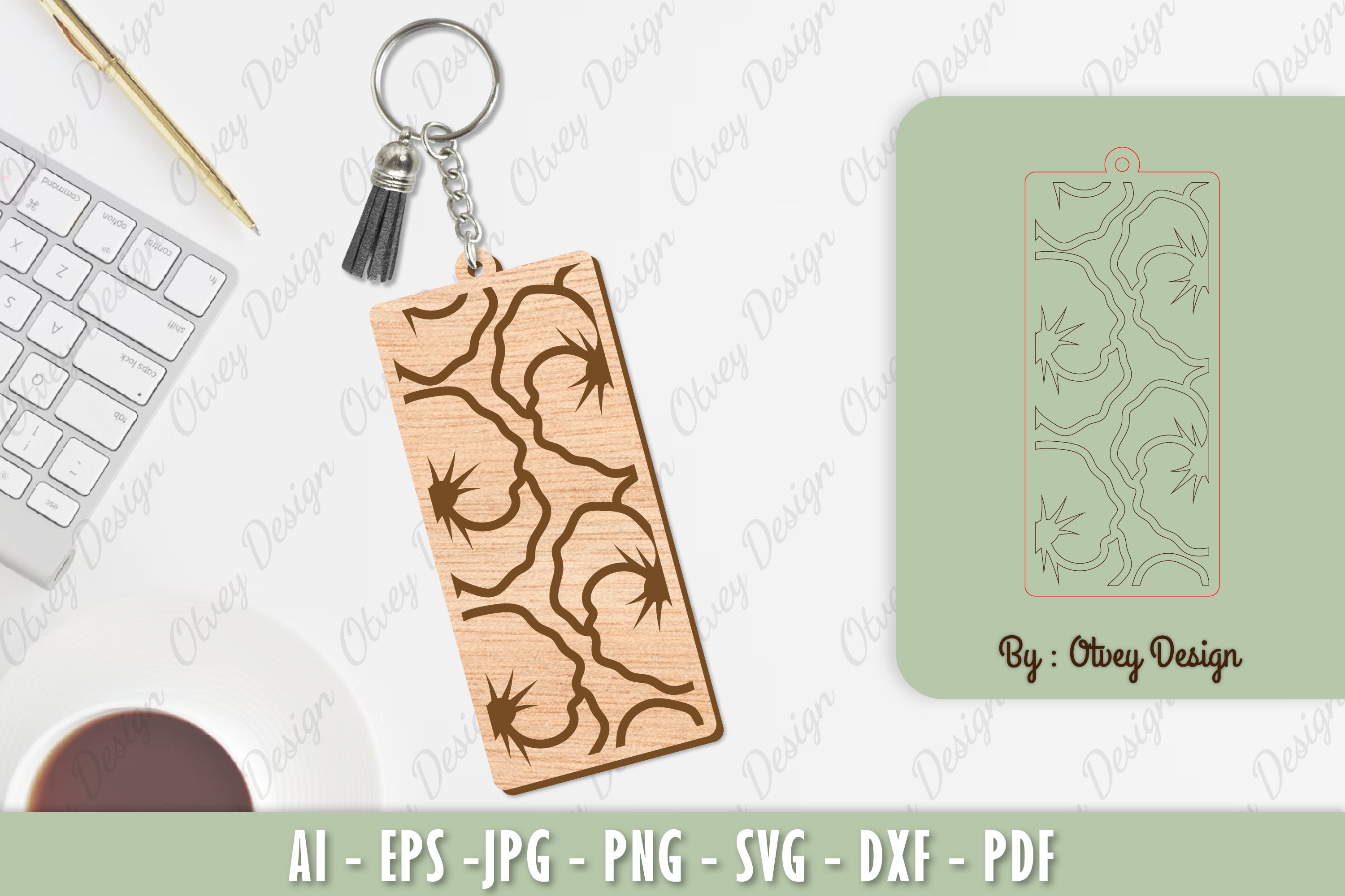 Flower Keychain Laser Cut SVG Bundle 11 - CraftNest - Digital Crafting and Art