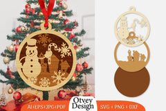 Christmas Snowman Ornament SVG Bundle 6 - CraftNest - Digital Crafting and Art