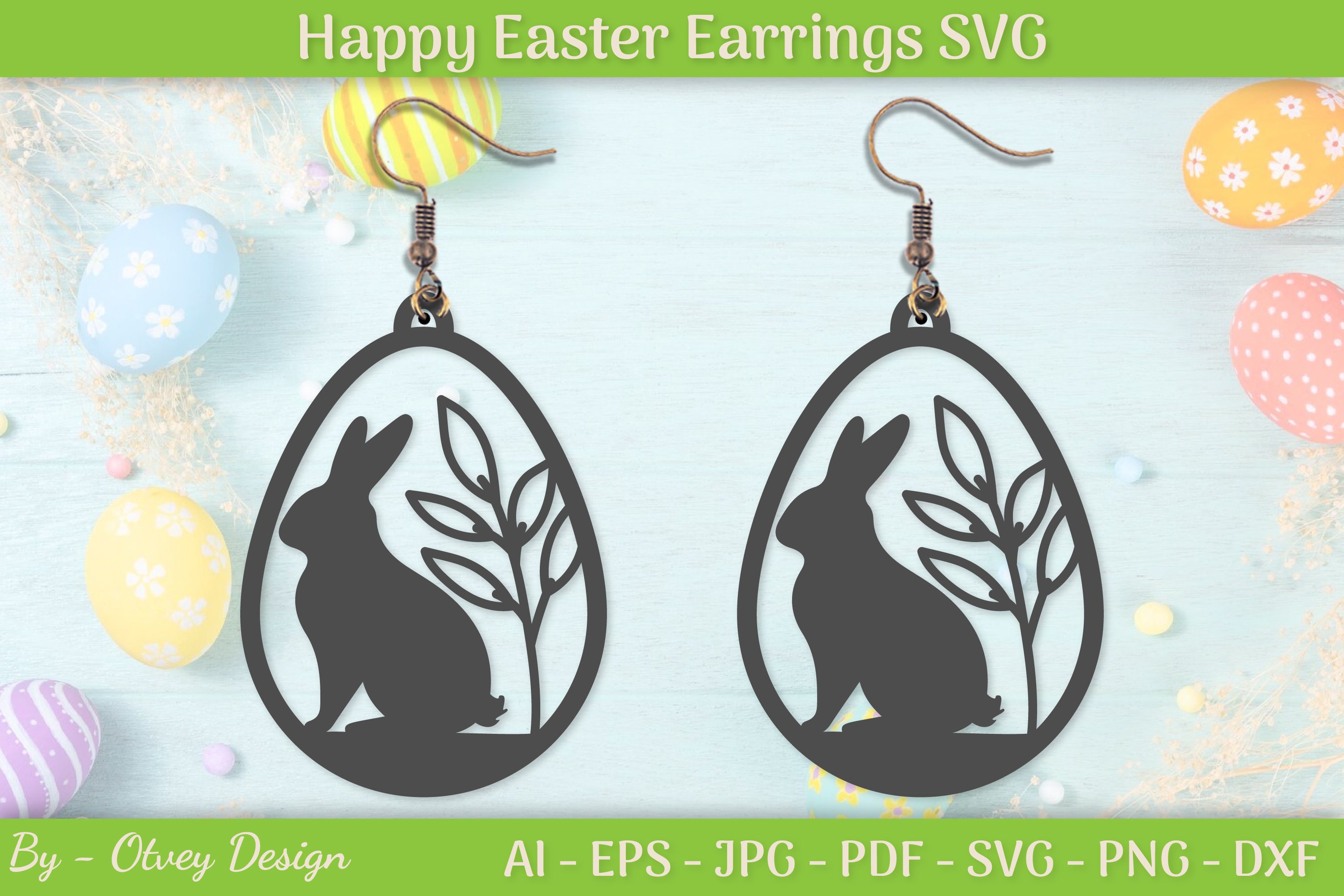 Easter Bunny Earring SVG Bundle 10 - CraftNest - Digital Crafting and Art