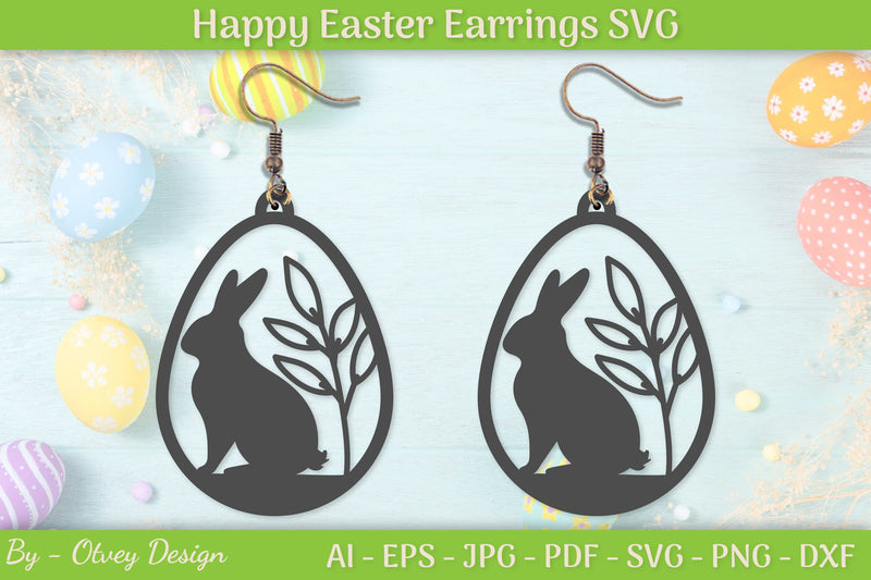 Easter Bunny Earring SVG Bundle 10 - CraftNest - Digital Crafting and Art