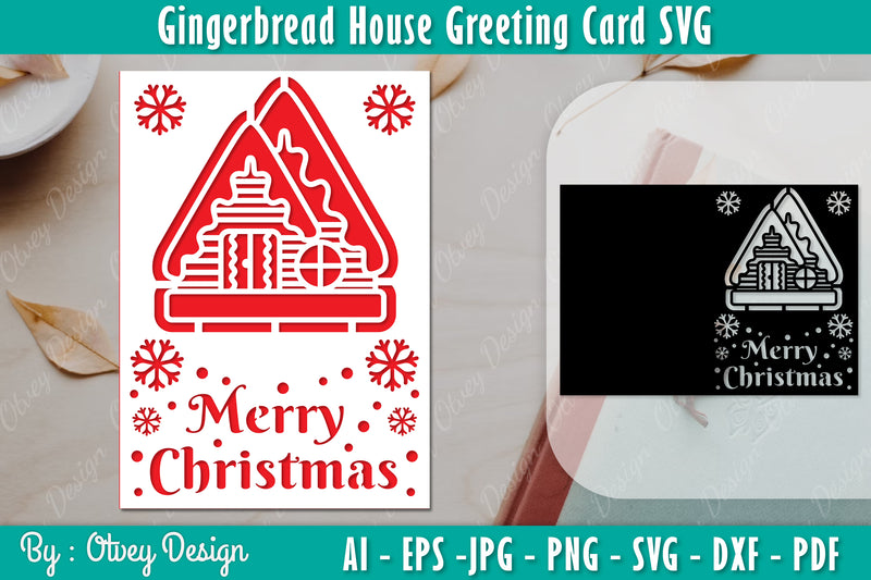 Gingerbread House Greeting Card SVG Bundle 1 - CraftNest - Digital Crafting and Art