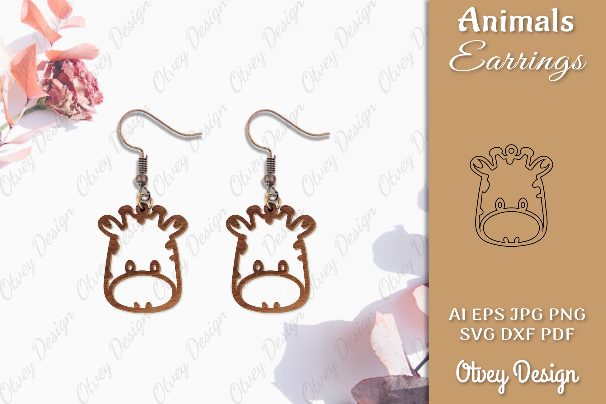 Animal Earrings SVG Bundle 16 - CraftNest - Digital Crafting and Art