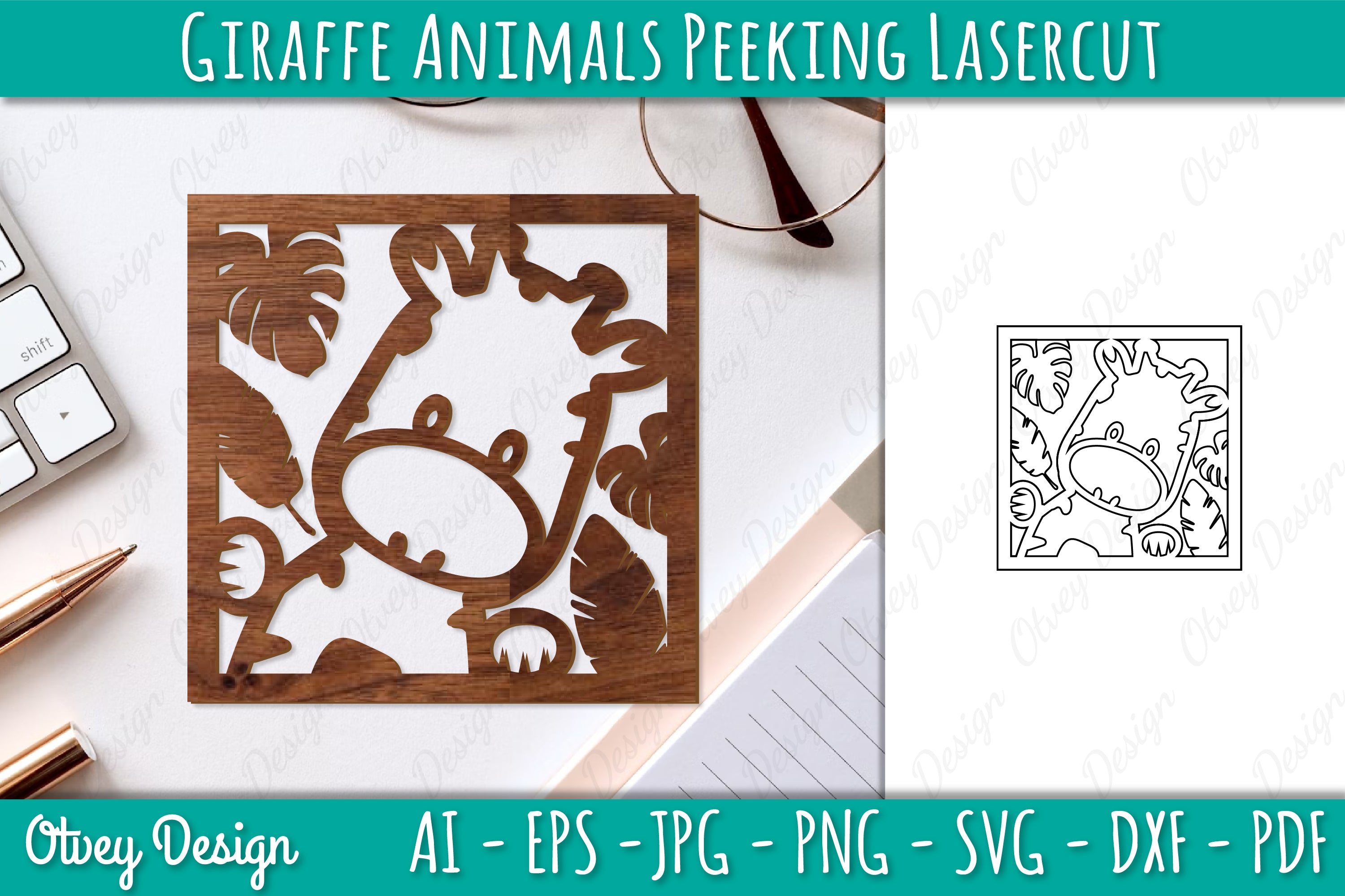 Animals Peeking Lasercut SVG Bundle 1 - CraftNest - Digital Crafting and Art