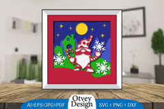 Christmas Gnome 3D Shadowbox Layered Papercut SVG Bundle 1 - CraftNest - Digital Crafting and Art