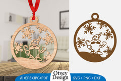 Christmas Gnome Ornament Lasercut SVG Bundle 6 - CraftNest - Digital Crafting and Art