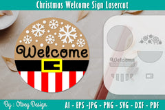 Christmas Welcome Sign SVG Bundle 1 - CraftNest - Digital Crafting and Art
