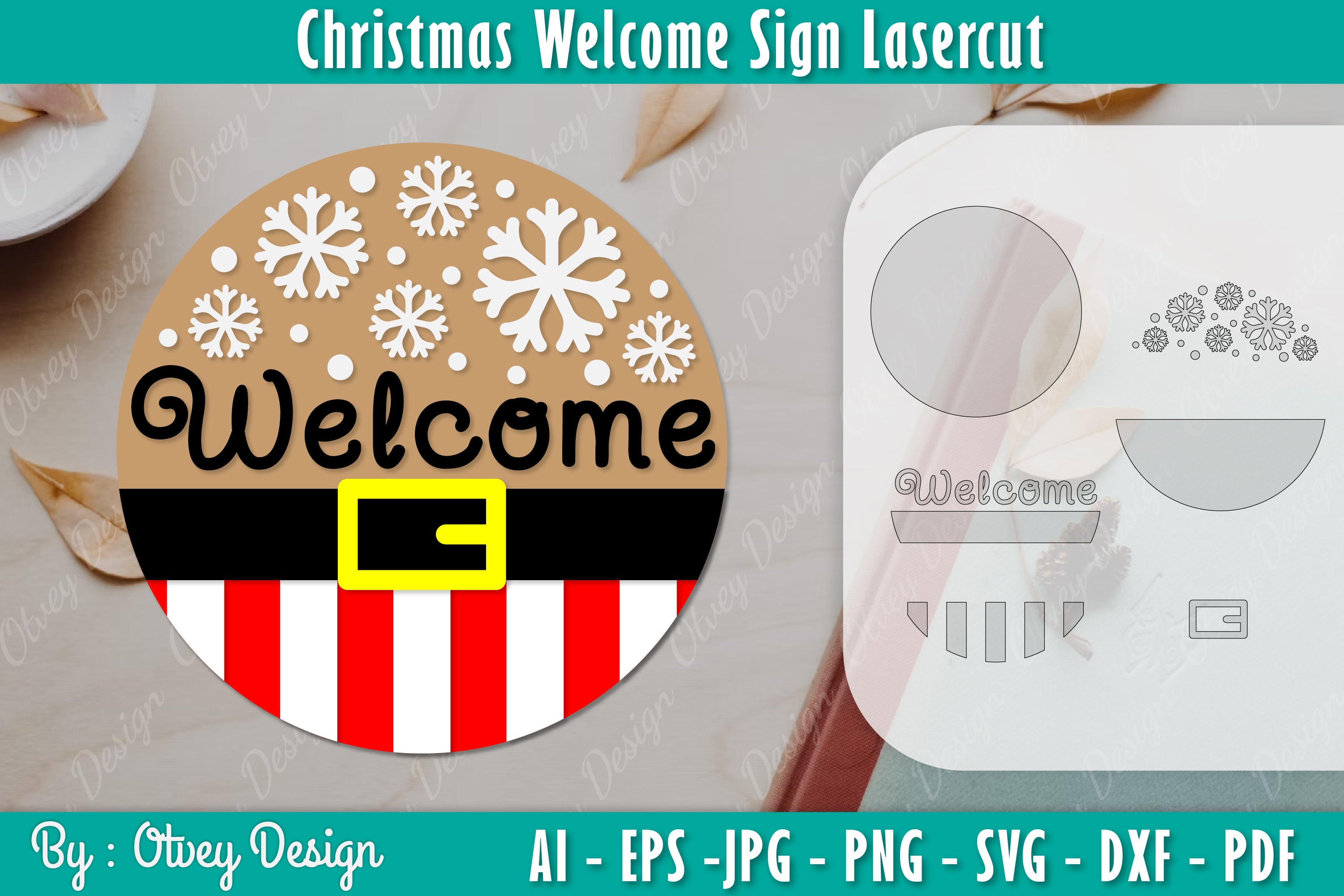 Christmas Welcome Sign SVG Bundle 1 - CraftNest - Digital Crafting and Art