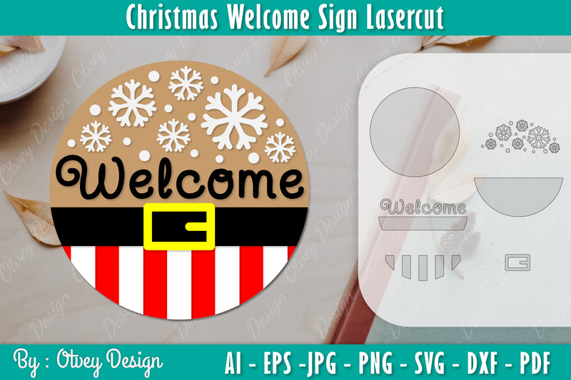 Christmas Welcome Sign SVG Bundle 1 - CraftNest - Digital Crafting and Art