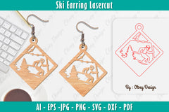 Ski Earring Laser Cut SVG Bundle 14 - CraftNest - Digital Crafting and Art