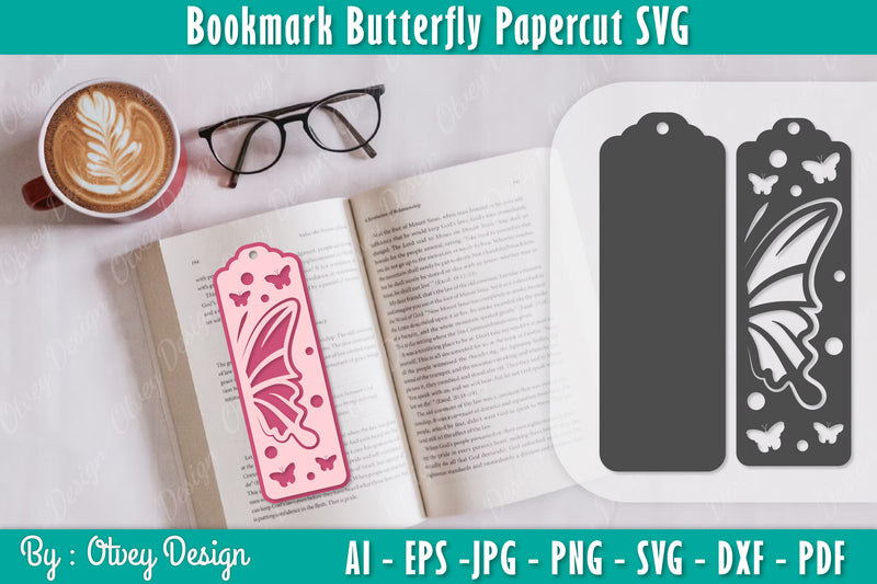 Bookmark Butterfly SVG Bundle 1 - CraftNest - Digital Crafting and Art