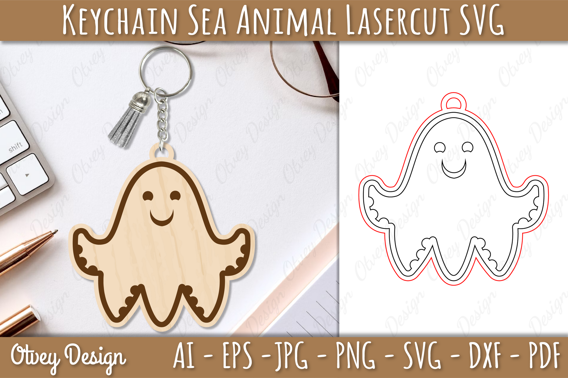 Keychain Sea Animal Lasercut SVG Bundle 1 - CraftNest - Digital Crafting and Art