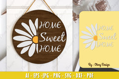 Daisy Flower Welcome Sign SVG Bundle 5 - CraftNest - Digital Crafting and Art