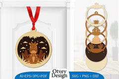 3D Animal Ornament Layered Lasercut SVG Bundle 1 - CraftNest - Digital Crafting and Art