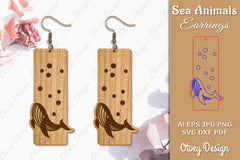 Sea Animals Earrings Laser Cut SVG Bundle 54 - CraftNest - Digital Crafting and Art