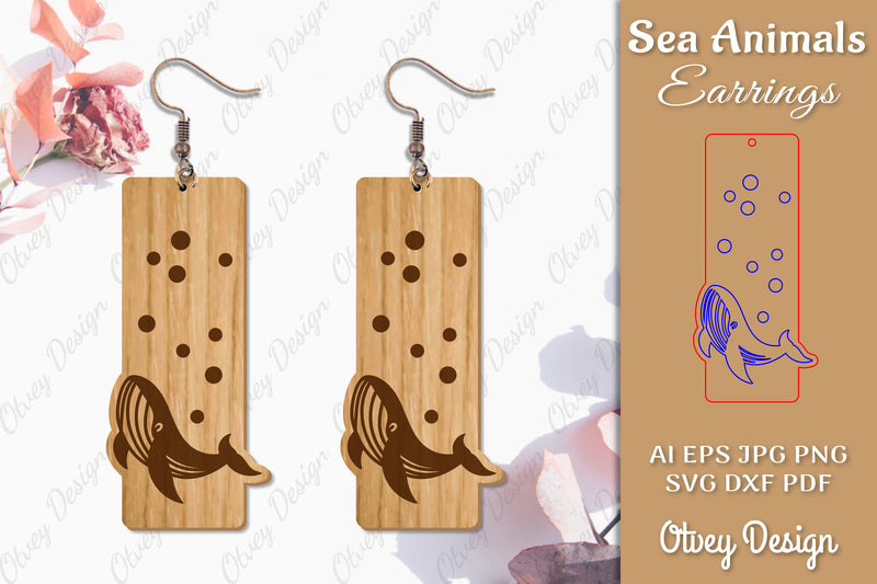 Sea Animals Earrings Laser Cut SVG Bundle 54 - CraftNest - Digital Crafting and Art