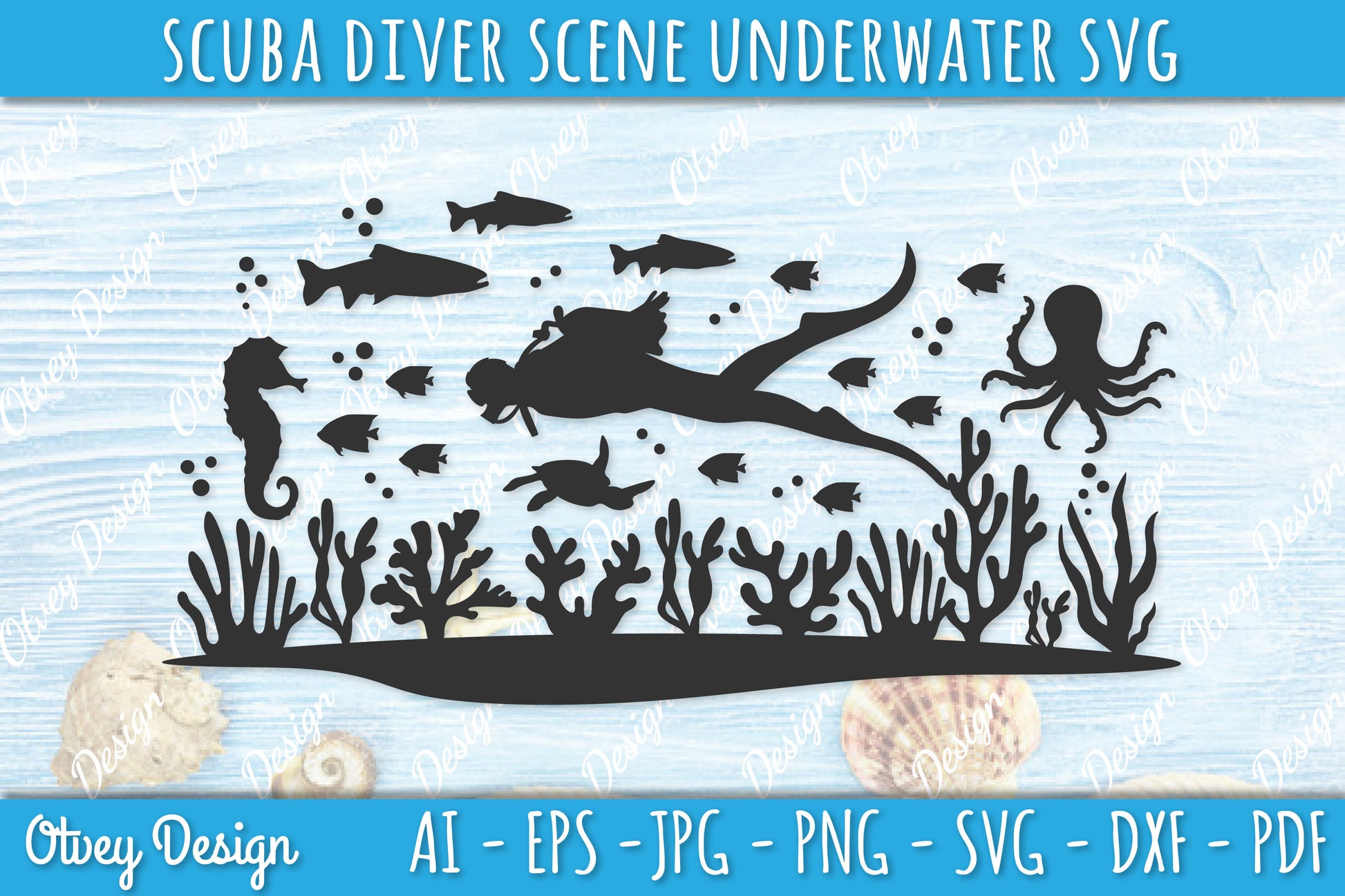 Scuba Diver Underwater World SVG Bundle 8 - CraftNest - Digital Crafting and Art