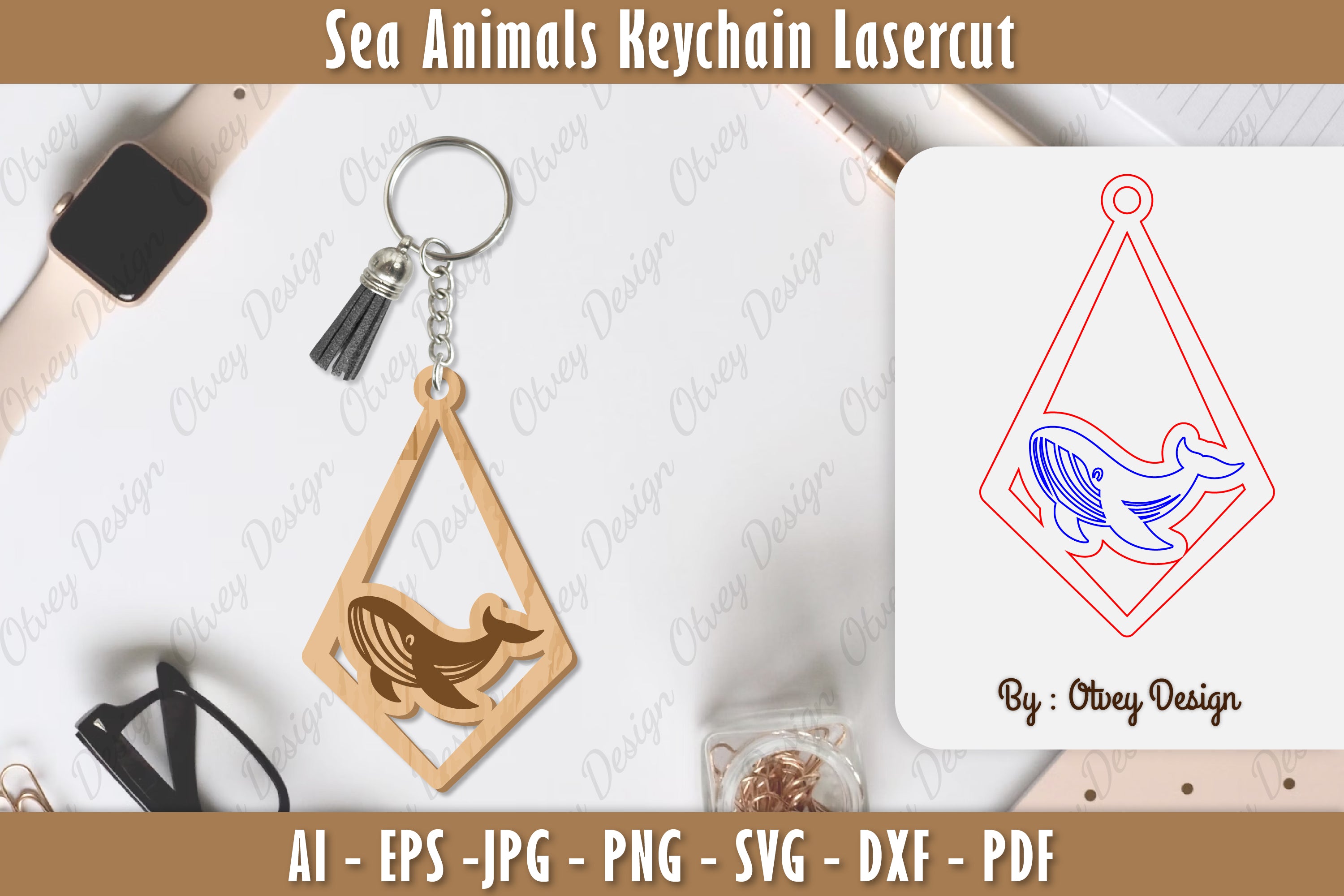 Keychain Sea Animals Laser Cut SVG Bundle 25 - CraftNest - Digital Crafting and Art
