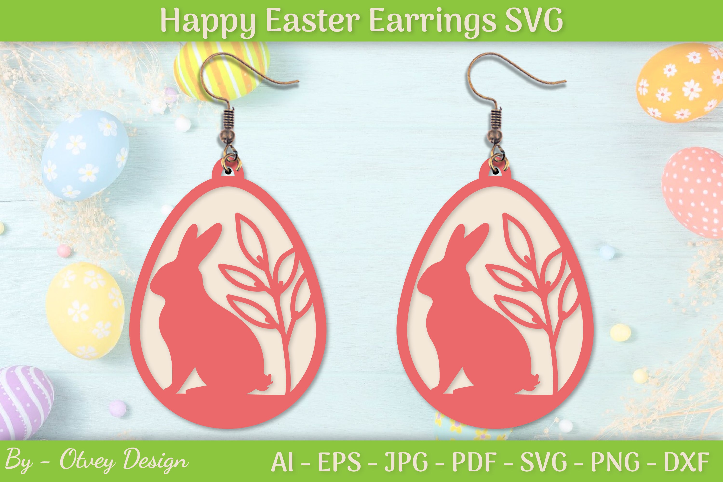 Easter Bunny Earring SVG Layered Bundle 11 - CraftNest - Digital Crafting and Art