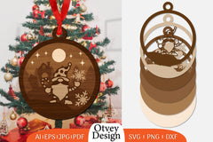 Christmas Gnome Ornament Lasercut SVG Bundle 1 - CraftNest - Digital Crafting and Art