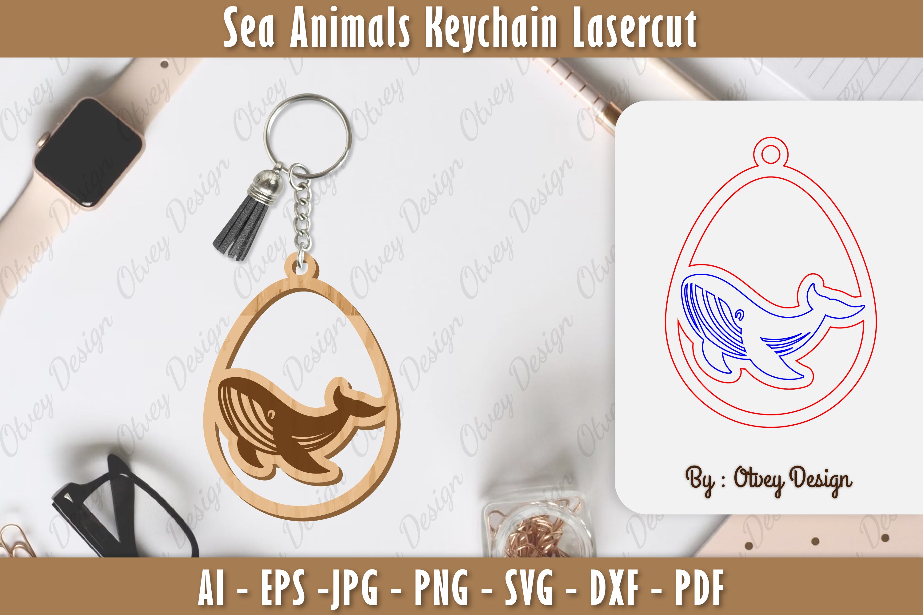 Keychain Sea Animals Laser Cut SVG Bundle 37 - CraftNest - Digital Crafting and Art