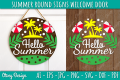 Summer Welcome Door Hangers SVG Bundle 4 - CraftNest - Digital Crafting and Art