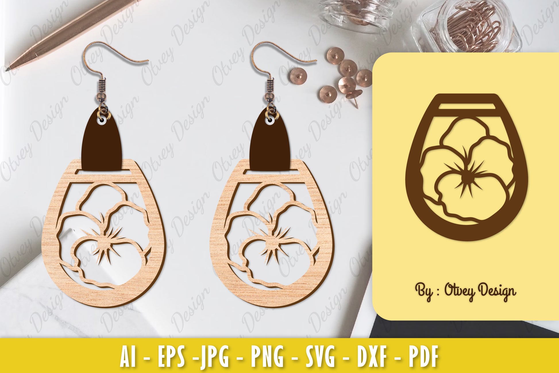 Flower Earring Laser Cut SVG Bundle 81 - CraftNest - Digital Crafting and Art