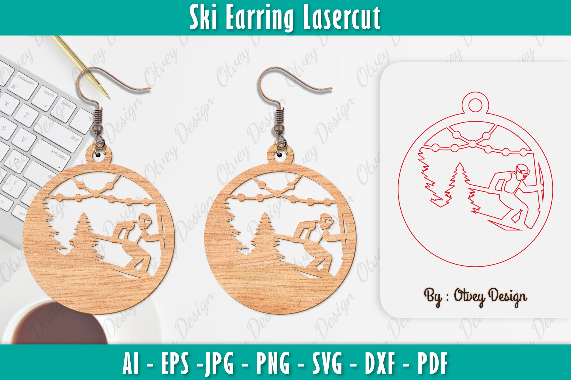 Ski Earring Laser Cut SVG Bundle 2 - CraftNest - Digital Crafting and Art