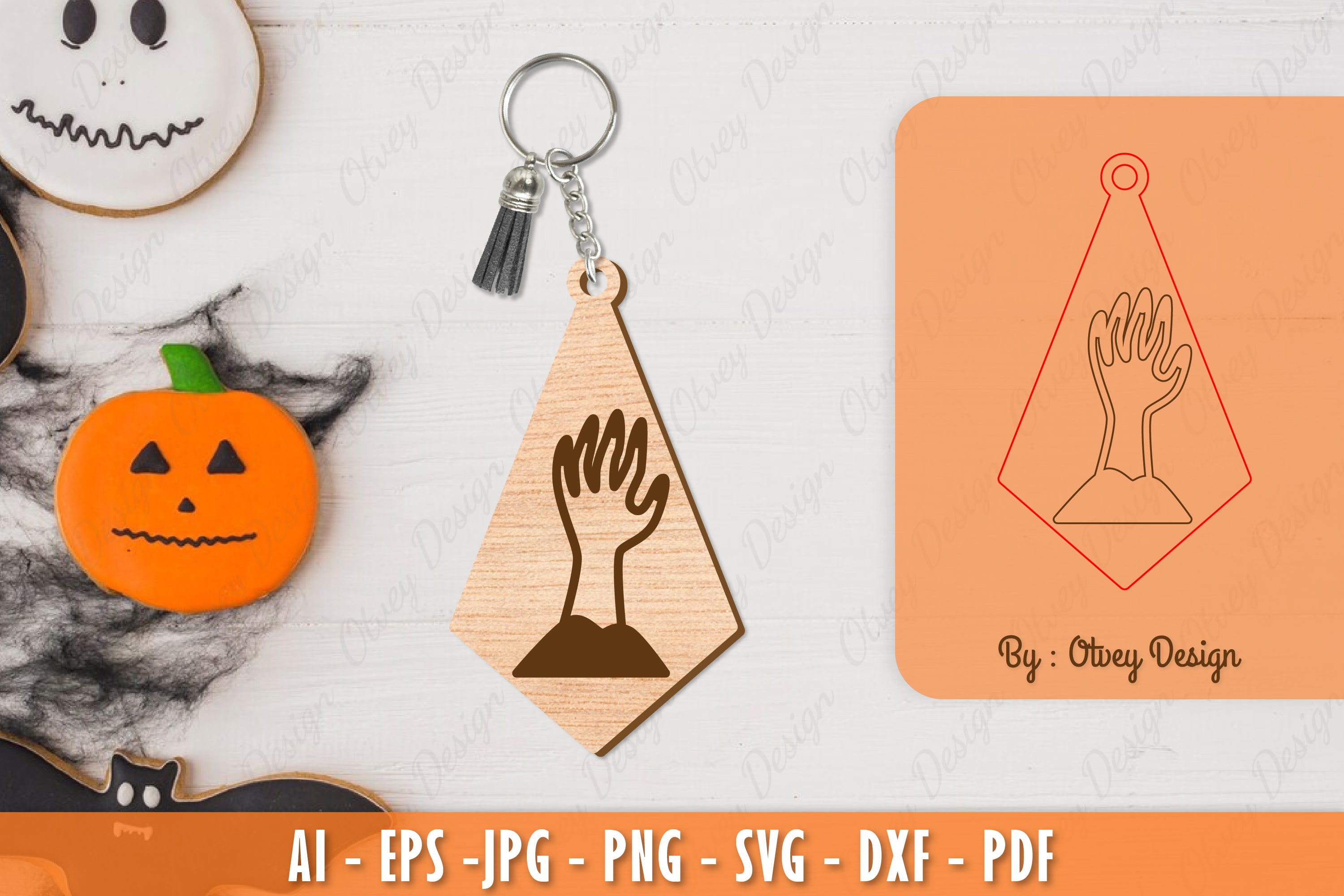 Halloween Keychain Laser Cut SVG Bundle 45 - CraftNest - Digital Crafting and Art