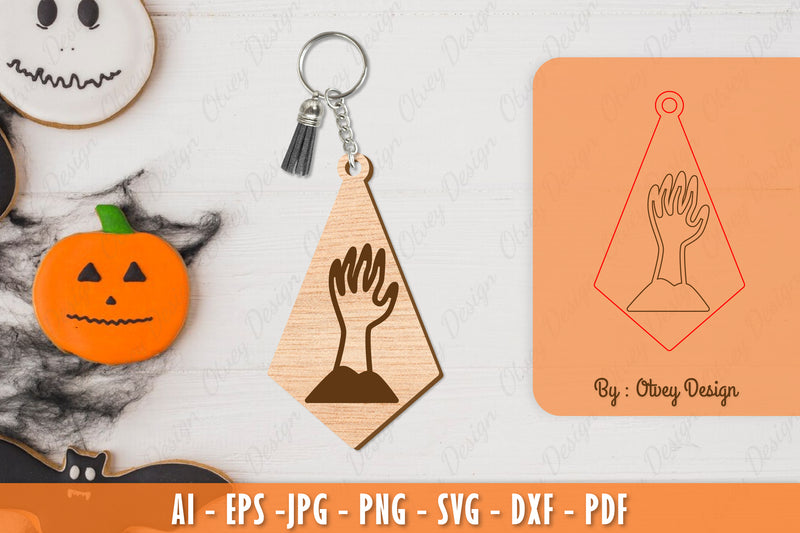 Halloween Keychain Laser Cut SVG Bundle 45 - CraftNest - Digital Crafting and Art
