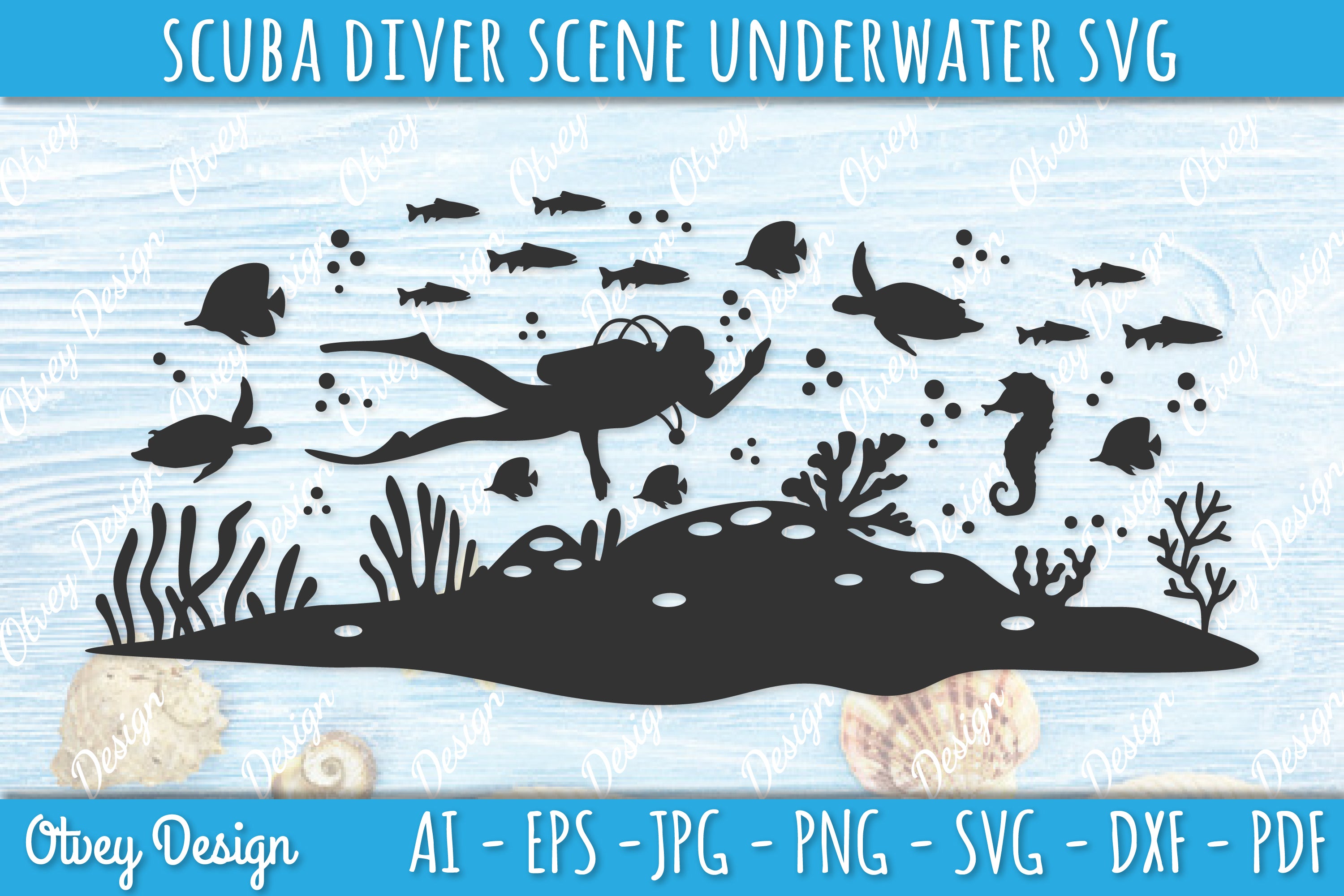 Scuba Diver Underwater World SVG Bundle 2 - CraftNest - Digital Crafting and Art