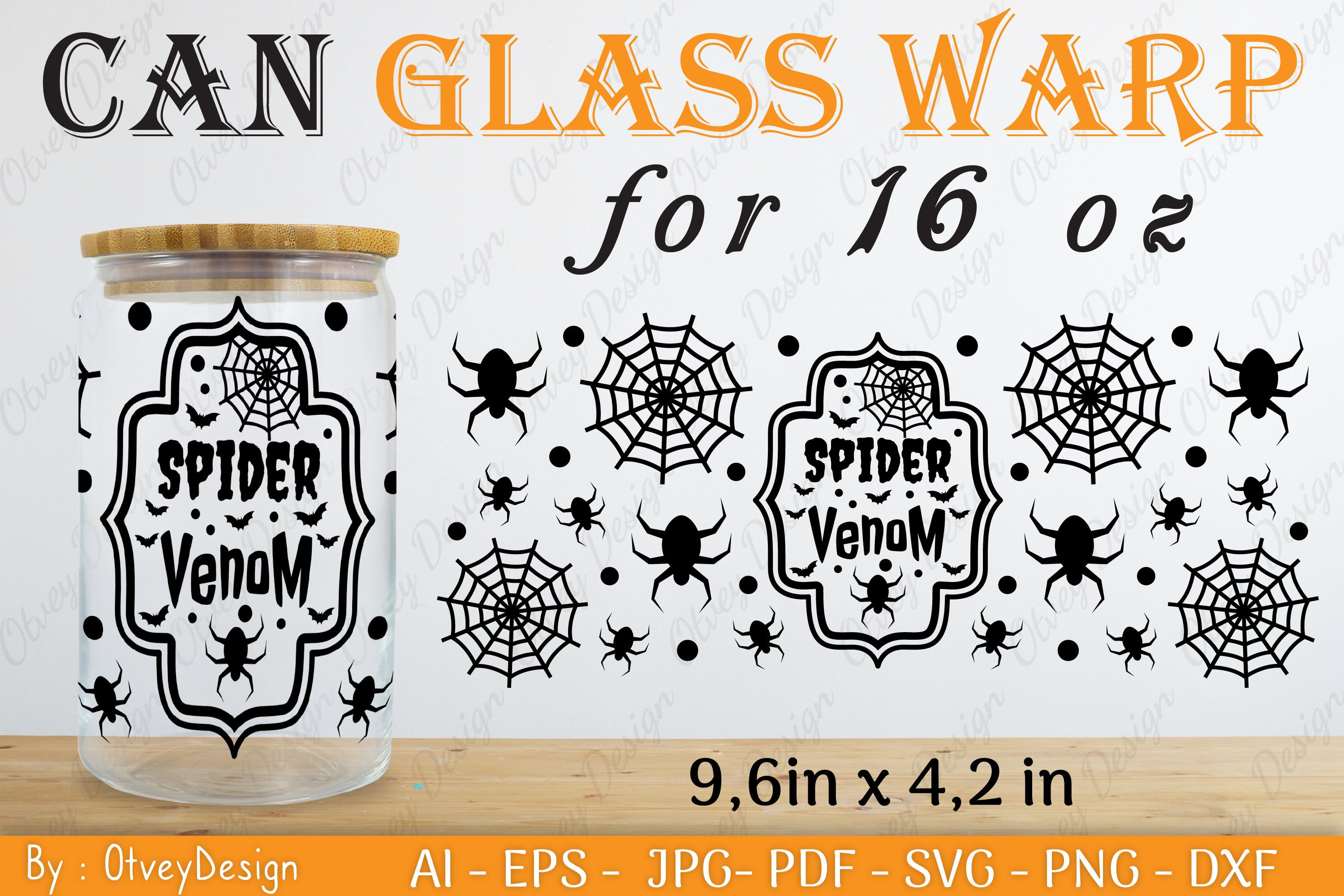 Halloween 16 oz Can Glass Wrap SVG Bundle 1 - CraftNest - Digital Crafting and Art