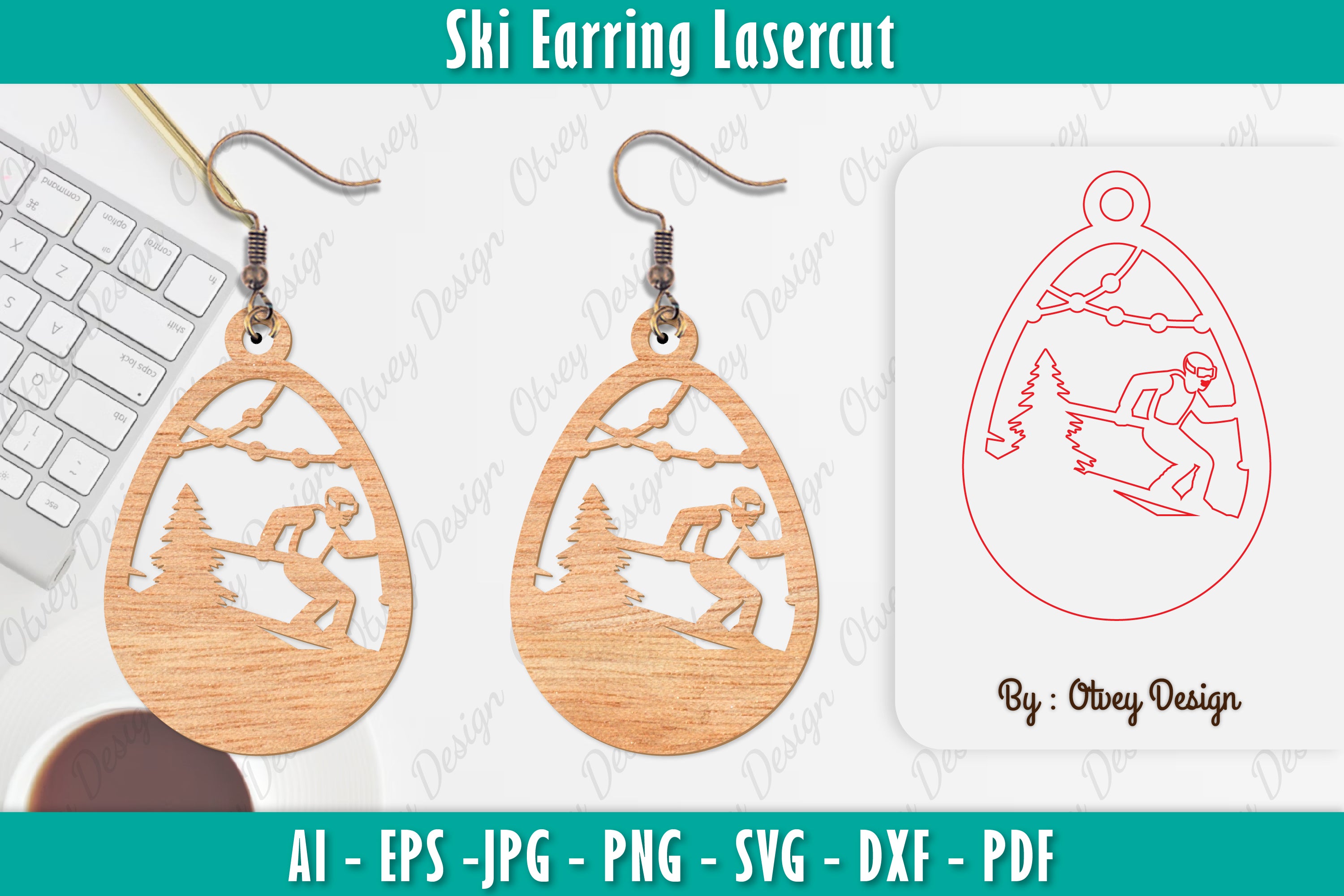 Ski Earring Laser Cut SVG Bundle 9 - CraftNest - Digital Crafting and Art