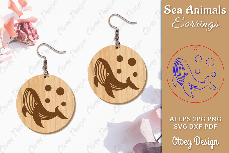 Sea Animals Earrings Laser Cut SVG Bundle 10 - CraftNest - Digital Crafting and Art