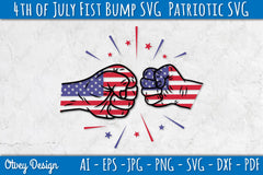 4th of July Patriotic Fist Bump SVG Bundle 3 - CraftNest - Digital Crafting and Art