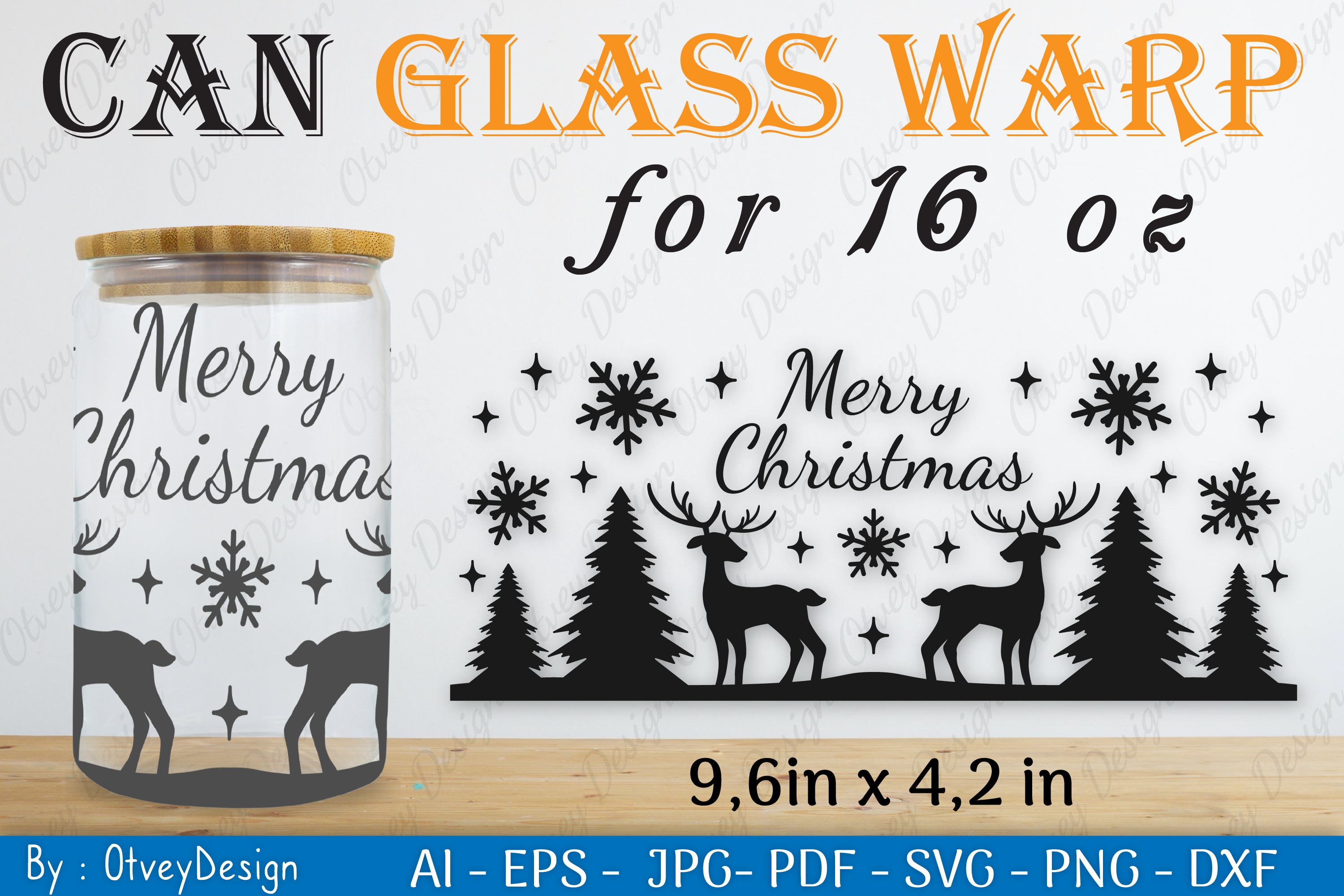 Christmas Deer Can Glass SVG Bundle 1 - CraftNest - Digital Crafting and Art