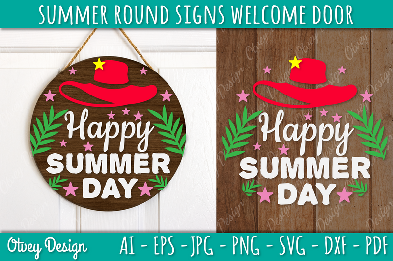 Summer Welcome Door Hangers SVG Bundle 1 - CraftNest - Digital Crafting and Art