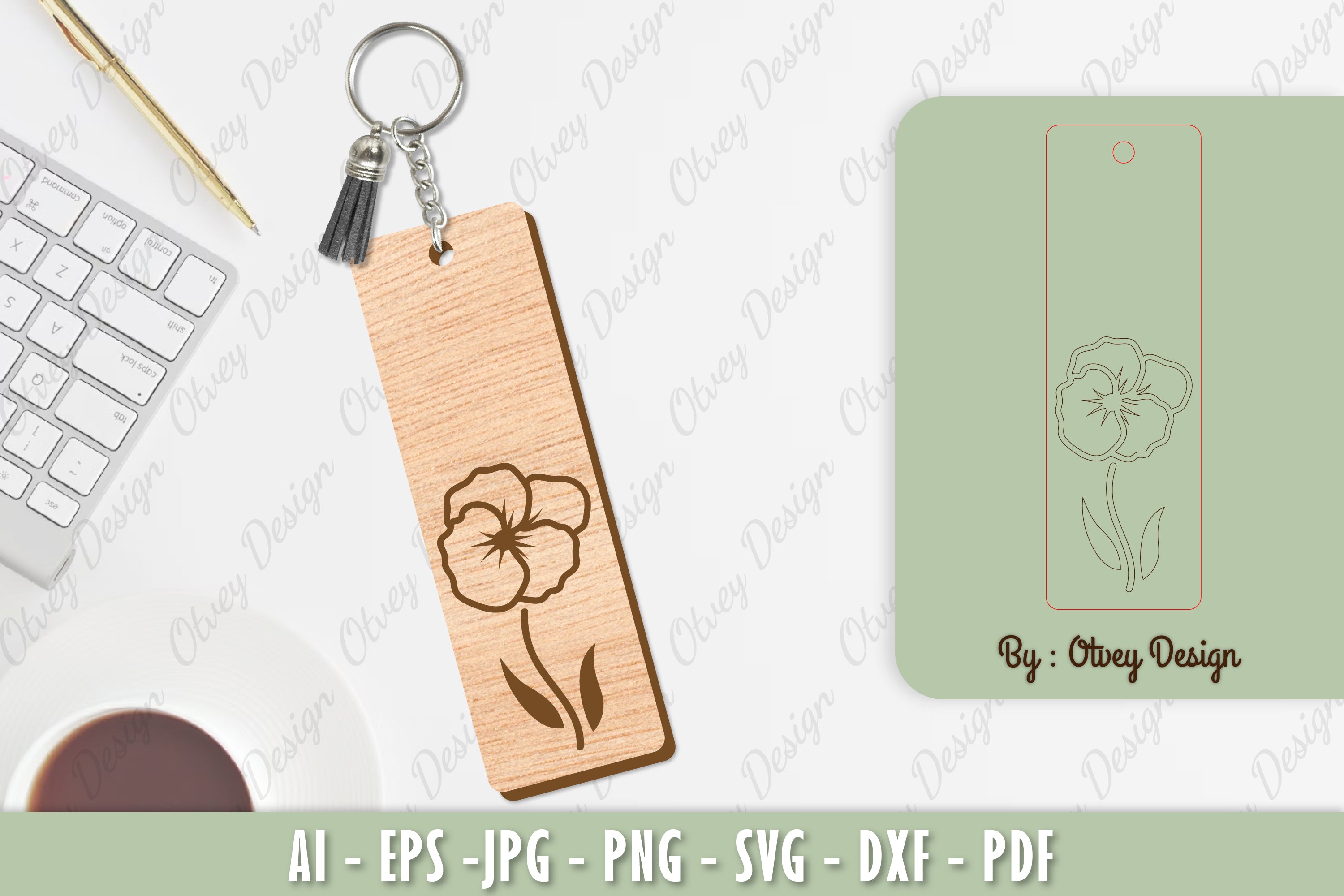 Flower Keychain Laser Cut SVG Bundle 41 - CraftNest - Digital Crafting and Art